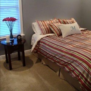 Pottery Barn silk queen duvet cover and shams